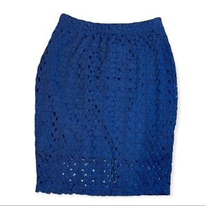 Fredericks of Hollywood Size XS Navy Blue Lace Mini Skirt Dressy Casual Work Y2K